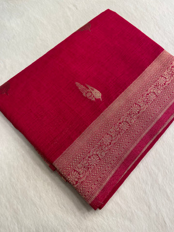 Raw Mango Silk Saree (Pink)