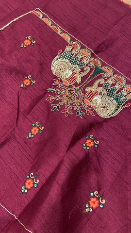 Bridal Soft Tissue Saree With Scallop Border