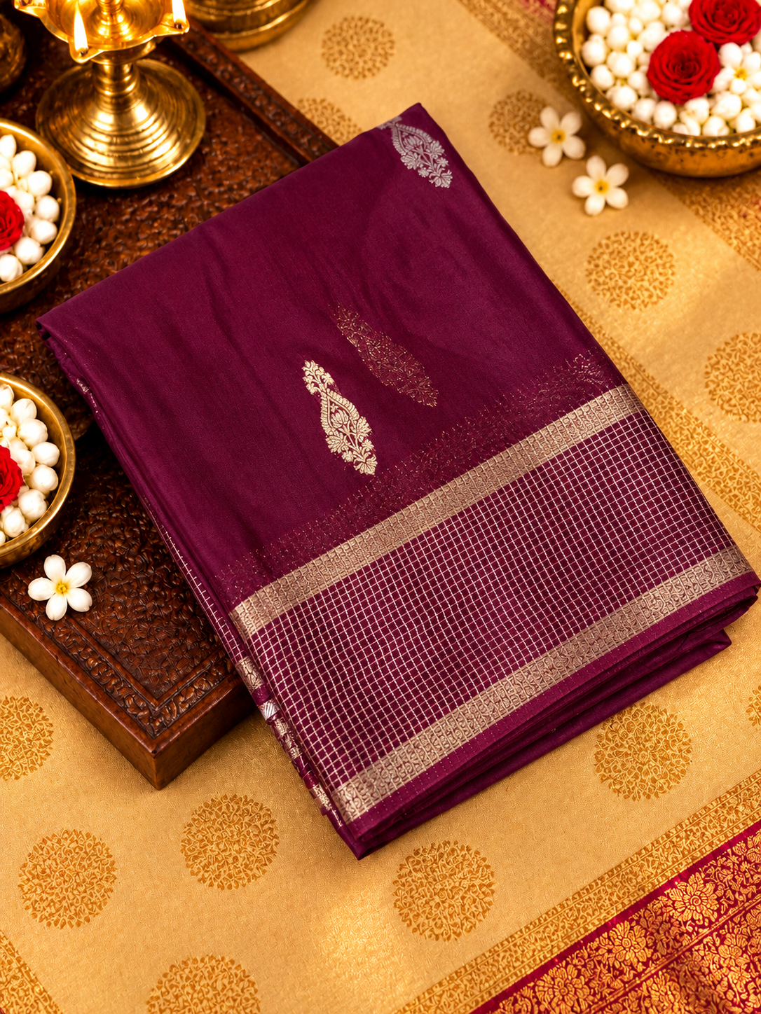 Pure Crepe Chinnon Saree - 902971