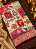 Premium Banarasi Crepe Kalamkari Saree - 902655