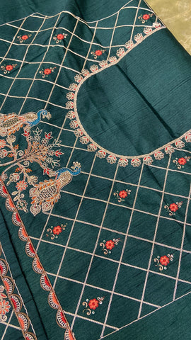 Bridal Soft Tissue Saree With Scallop Border💚