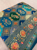 Pure Banarasi Crepe Satin Kalamkari Saree
