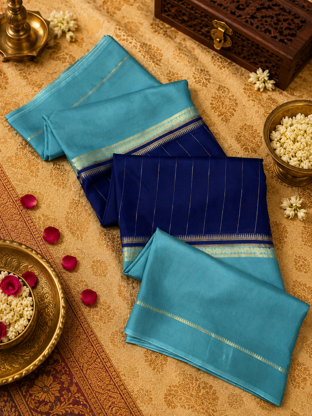 Pure Mix Mysore Crepe Silk Saree