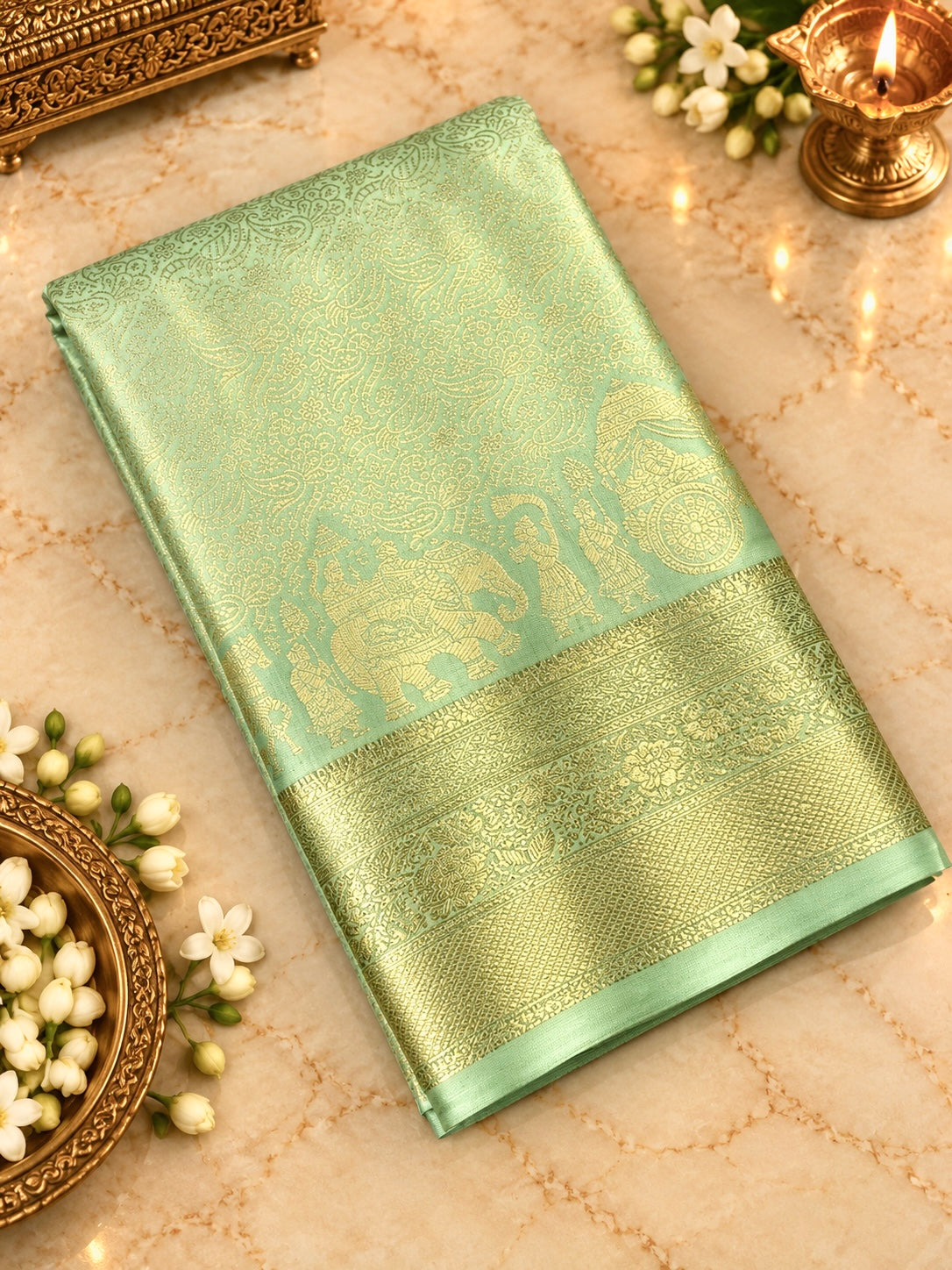 Premium Bridal Semi Kanchipuram Silk Saree - 901998