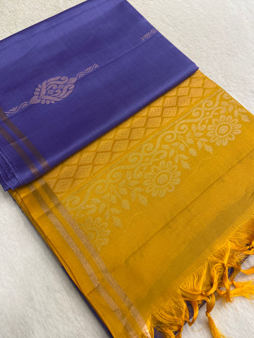 Half Mix Kanjeevaram Soft Silk Saree