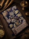 Premium Crepe designer Banarasi Silk Saree