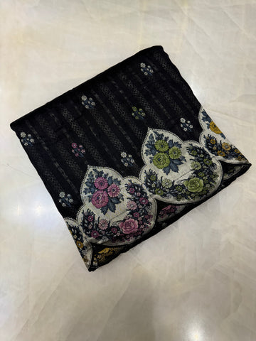 Premium Quality Semi Mashru Silk Saree with Scalloped border