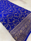 Pure crepe khaddi Banarasi saree- Silk mark certified- GS