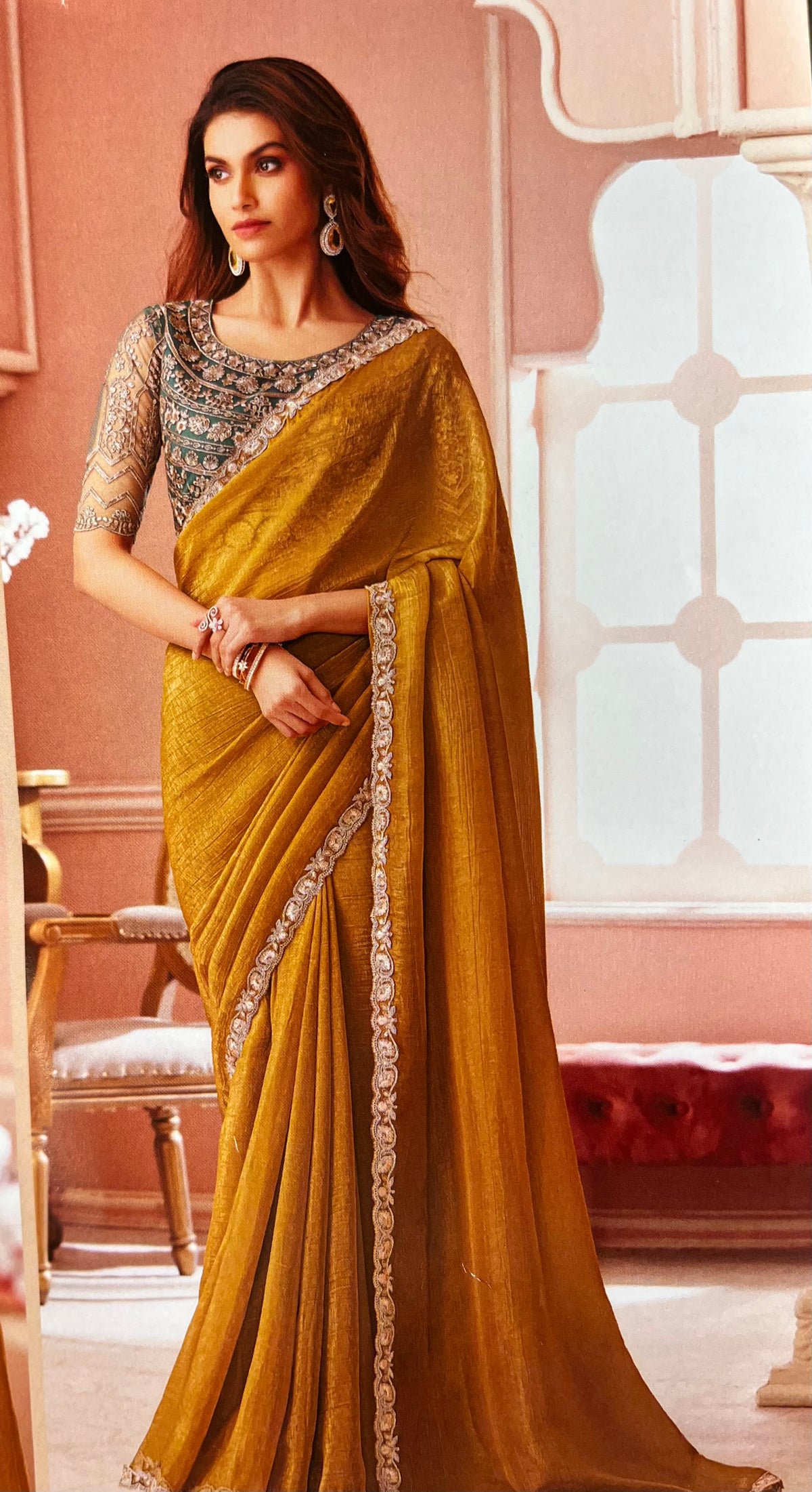 Designer cocktail saree
