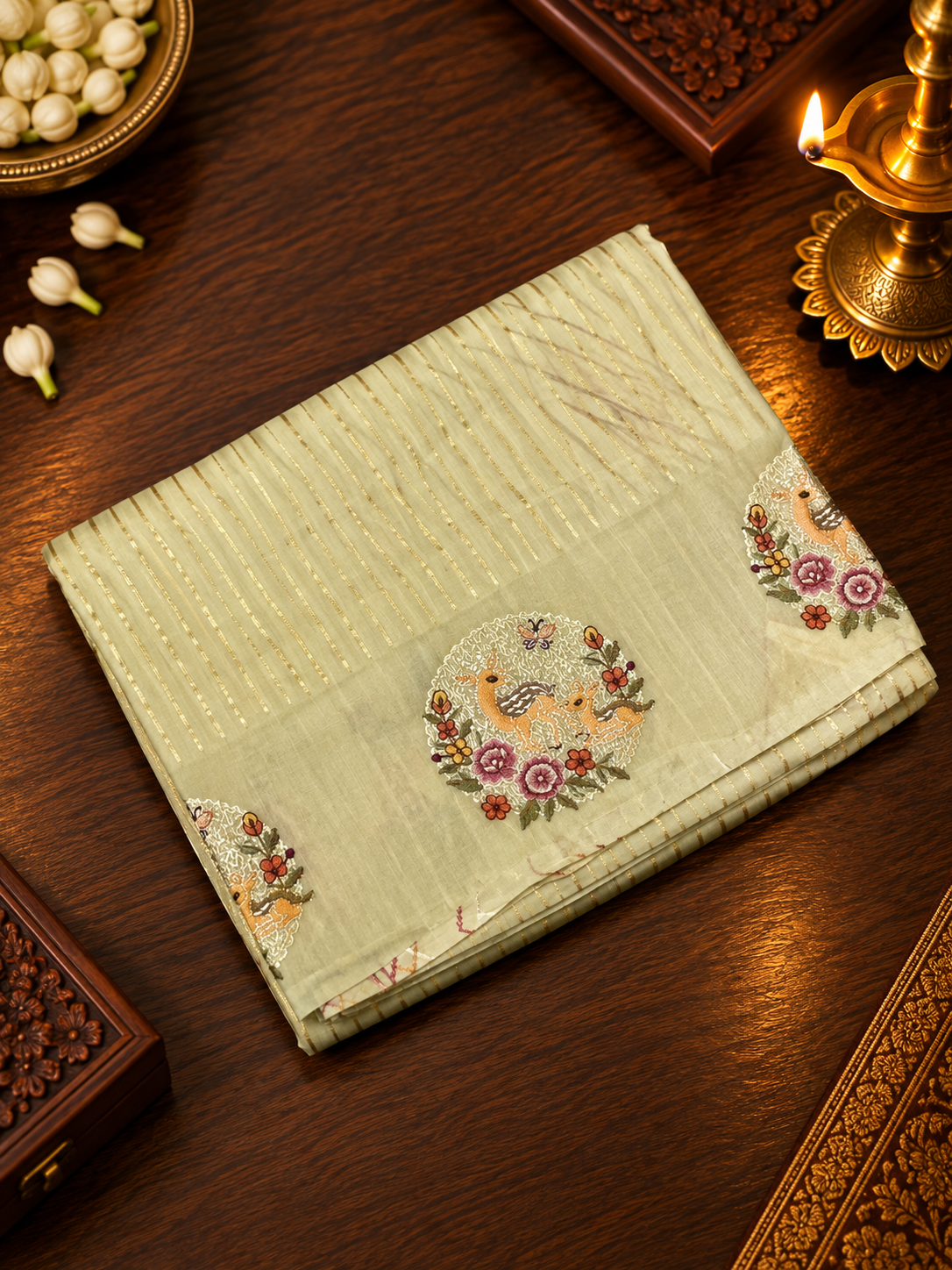 Pure Organza Saree With Embroidery