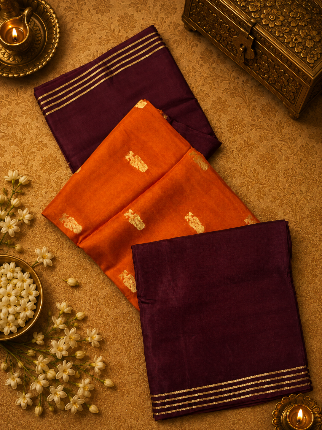 Pure  Mix Mysore Crepe Silk Saree
