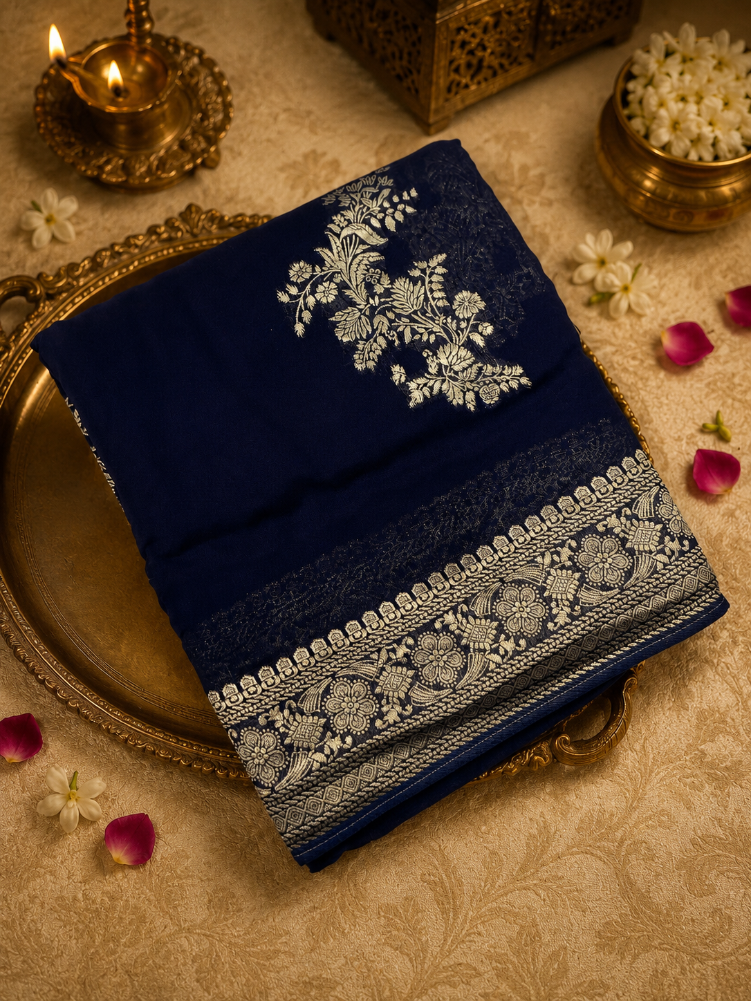 Premium Crepe Georgette Saree 💙