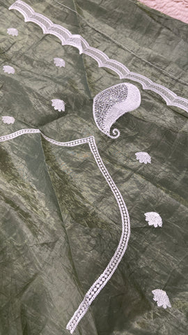 Premium Crush Organza Saree💚