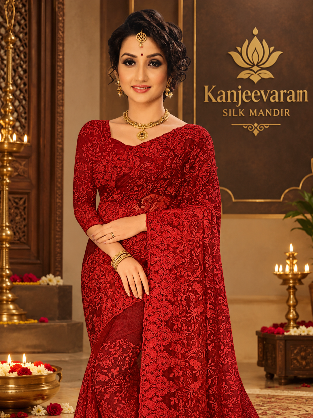 Designer Netted Saree - 902605