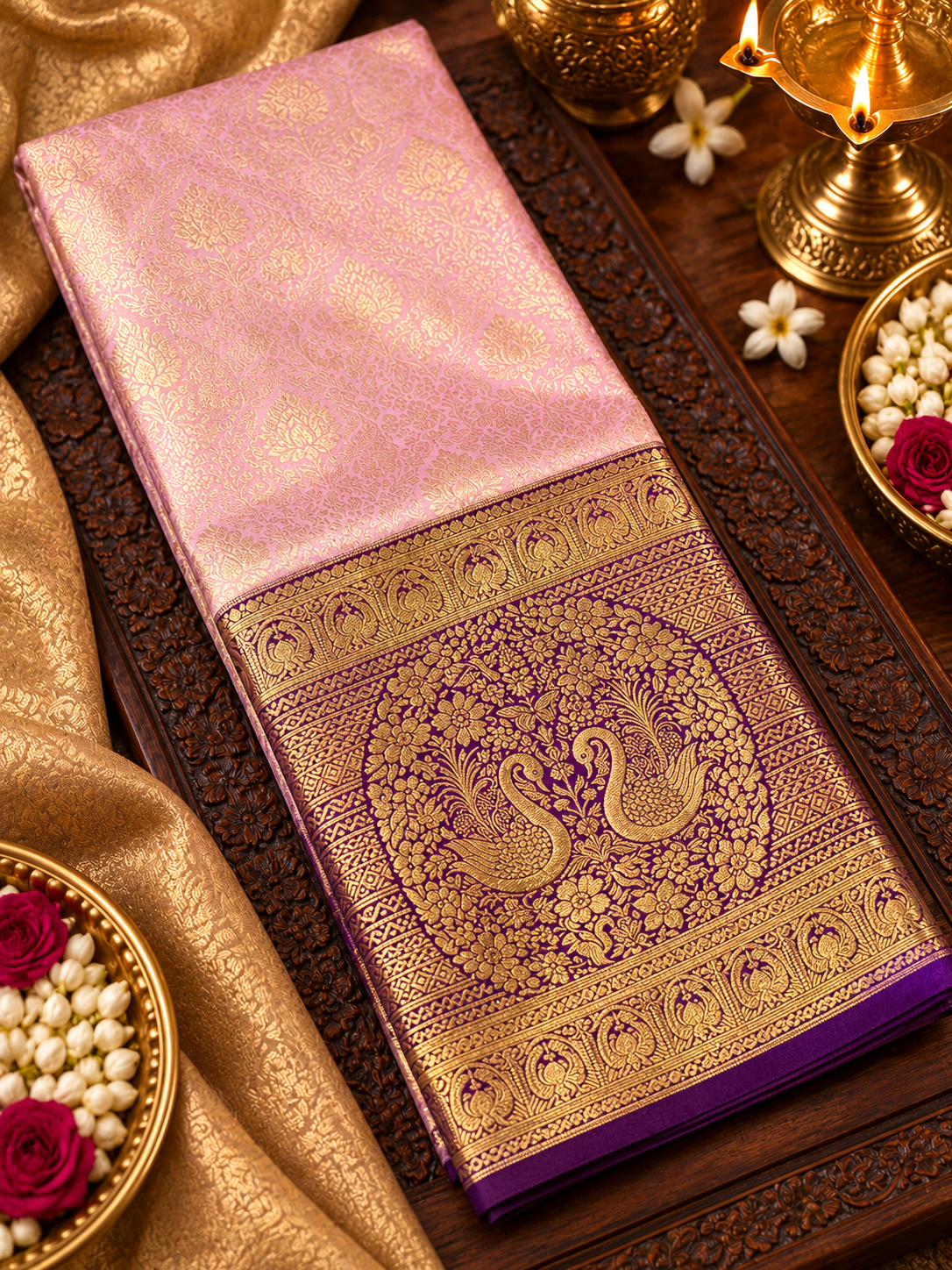 Premium Bridal Semi Kanchipuram Silk Saree - RF1312