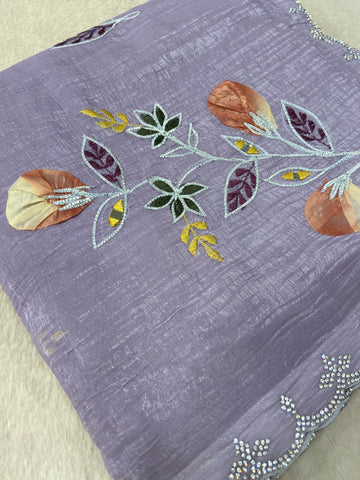 Premium Crush Organza Saree 💜
