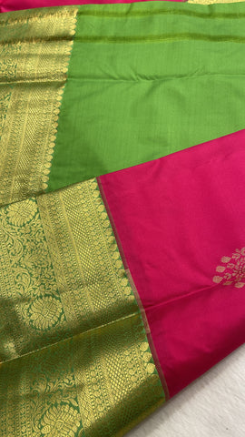 Premium Mini Kanchi Silk Saree (Pink)