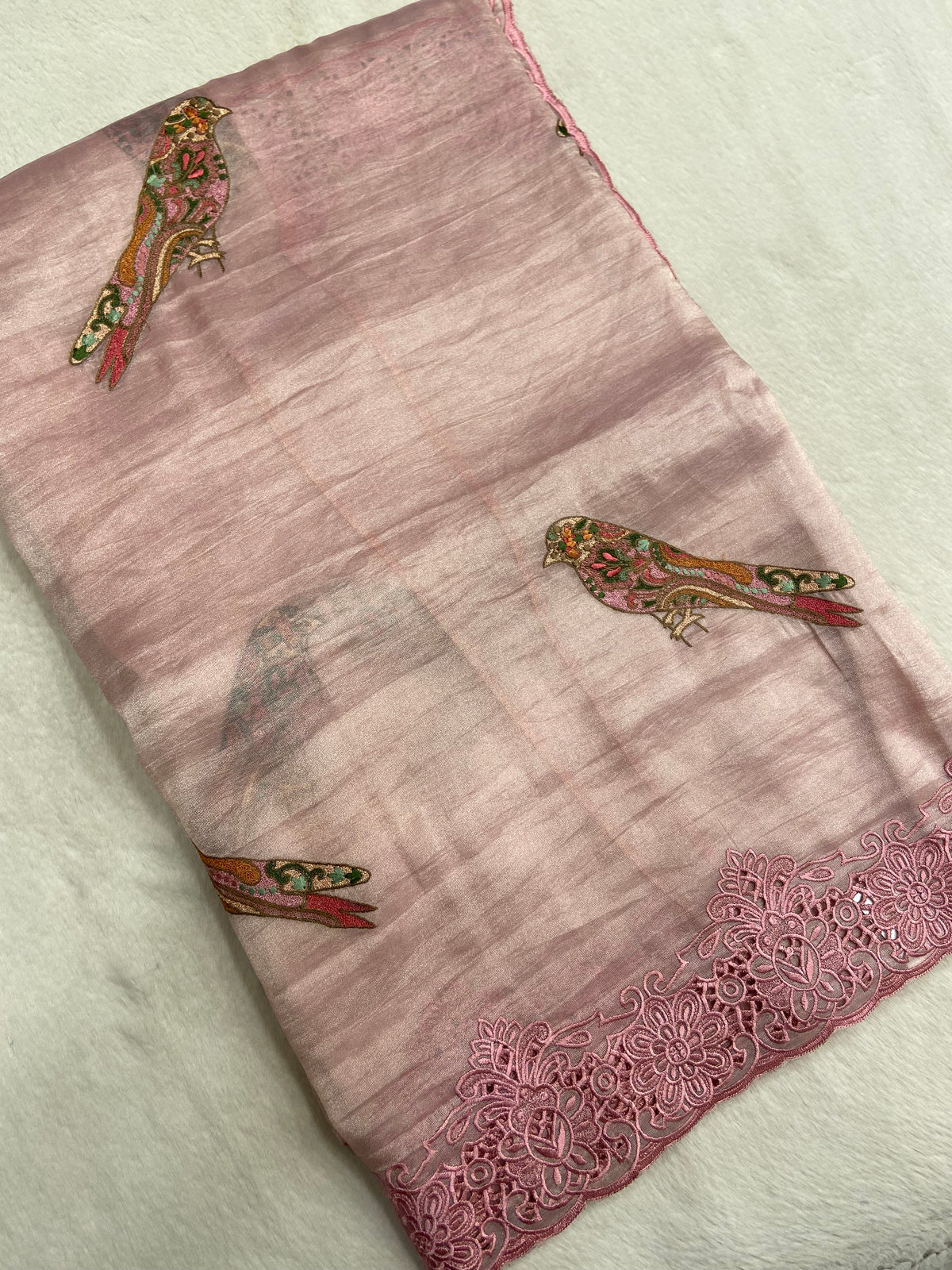 Pure Tissue Organza Saree With Embroidery