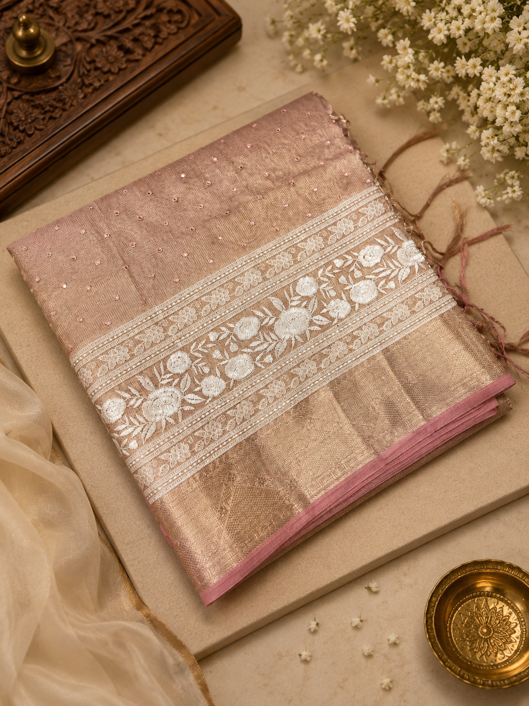 Premium Organza Saree With Thread Work 💗