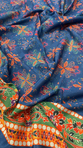 Banarasi Kalamkari Saree With Mirror Work
