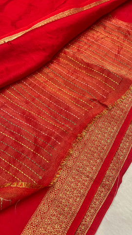 Premium Chanderi With Kaatha Work Saree ✨