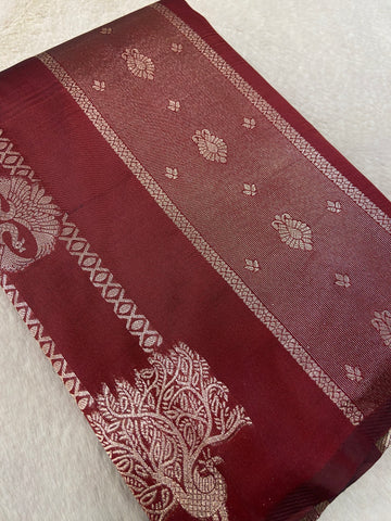 Semi Kanchipuram Silk Saree🦚 🤎