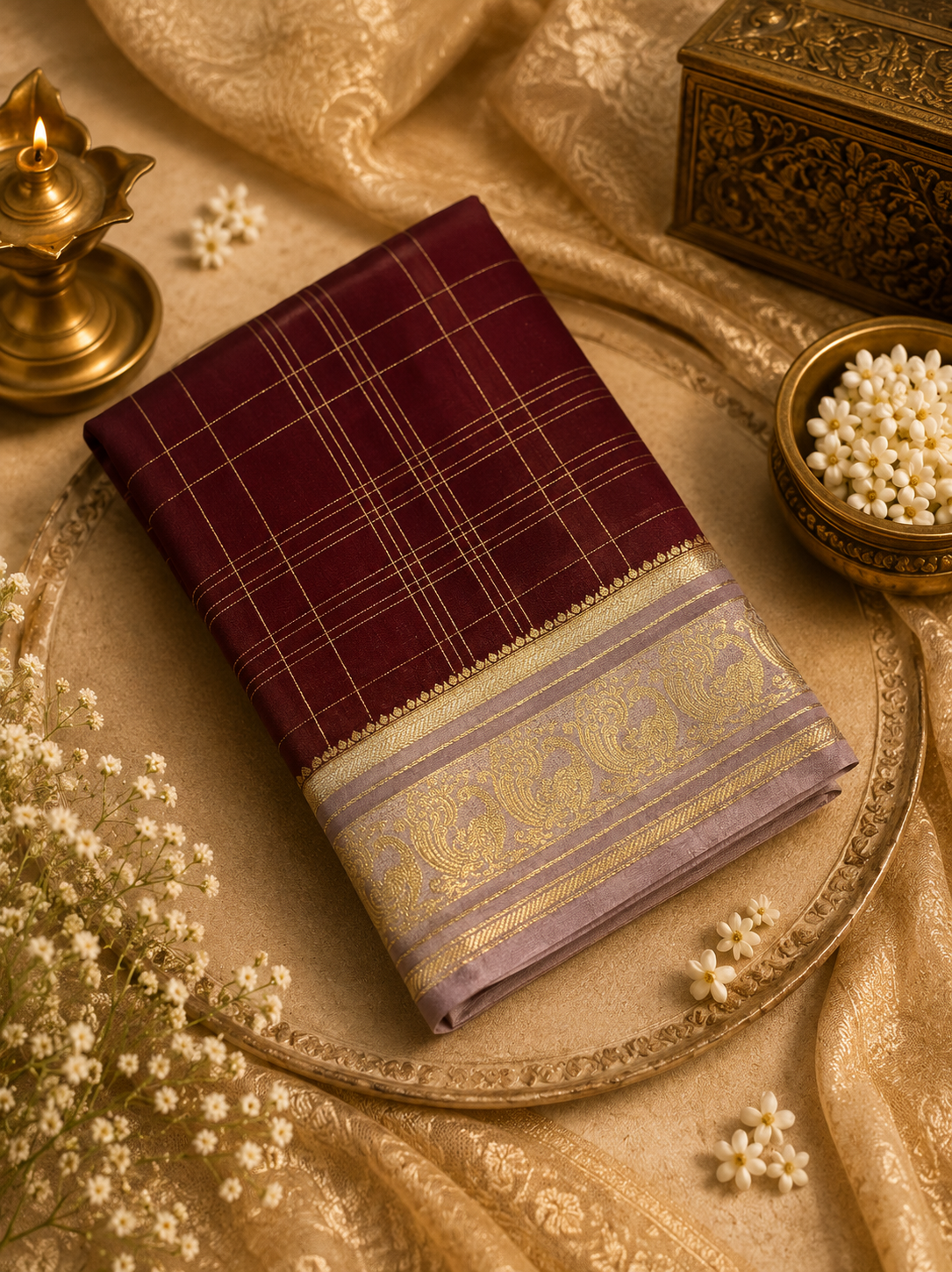 Premium crepe semi Mysore Silk Saree