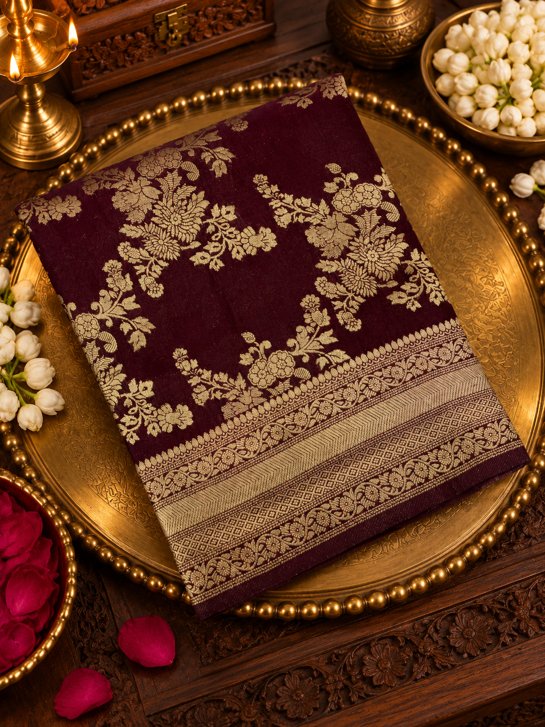 Premium Crush Georgette Saree 🤎- 902917