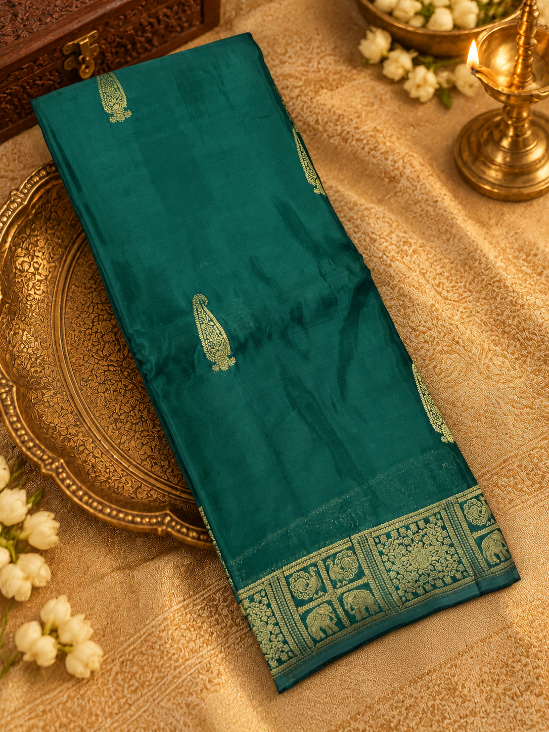Pure Crepe Chinnon Saree - 902558