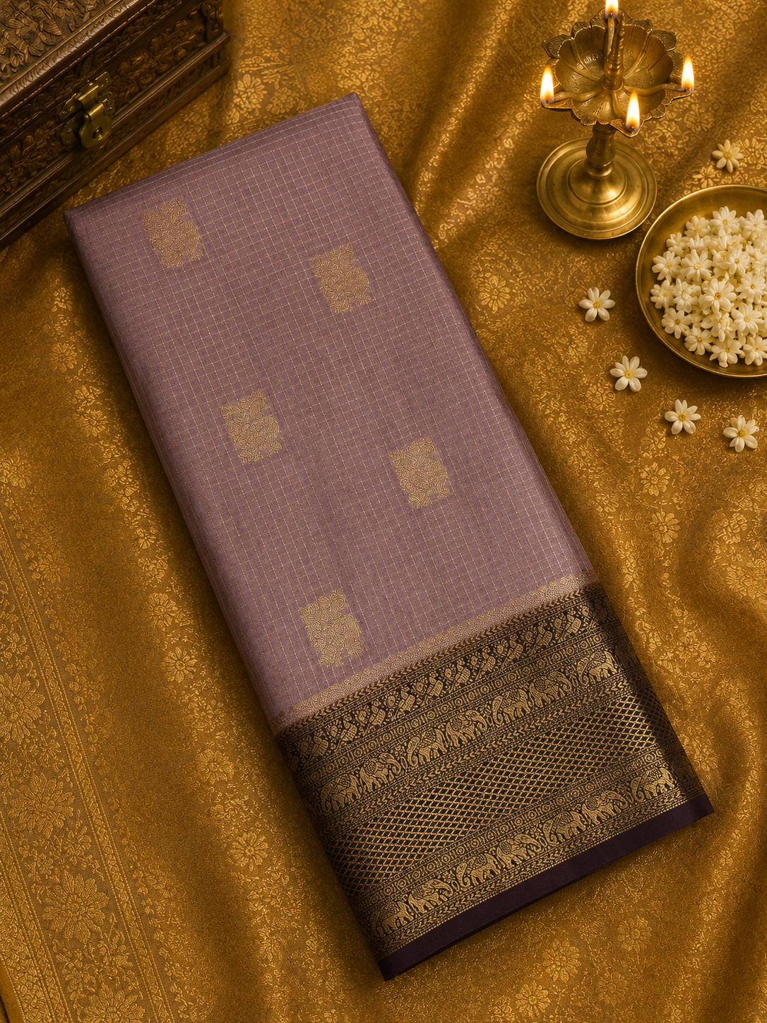 Premium Quality Semi Crepe Mysore Silk Saree