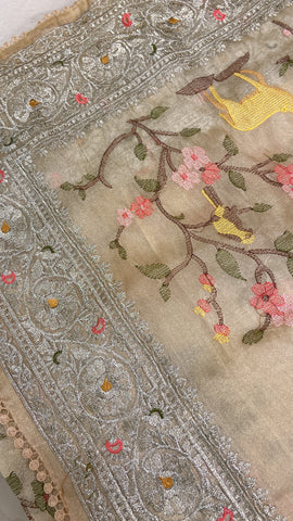 Pure tissue organza saree