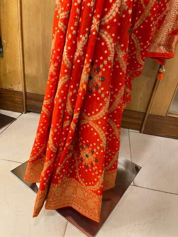 Premium Viscose Bandhini saree