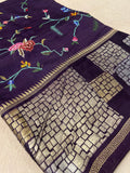 Pure Soft Tussar With Cross Stitch Embroidery