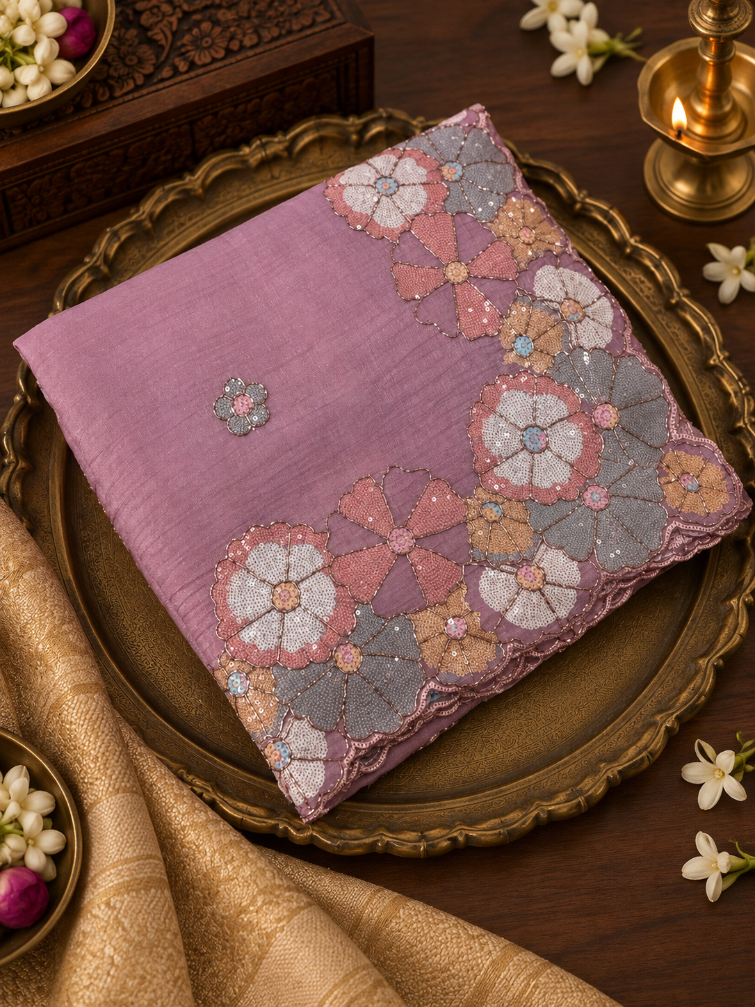Premium Crush Organza Saree🌸 - 902343