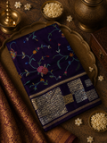 Pure Soft Tussar With Cross Stitch Embroidery