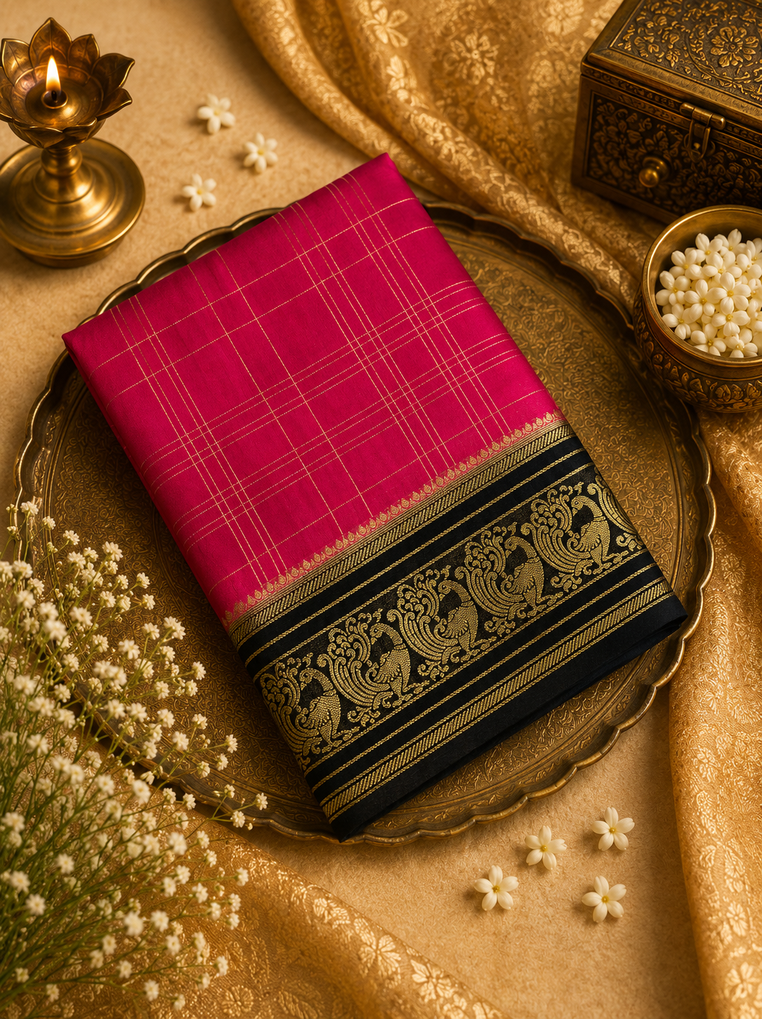 Premium crepe semi Mysore Silk Saree