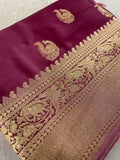 Pure Crepe Satin Silk Saree - 902221
