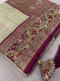 Tissue Bridal Semi Silk With Swarovski Work