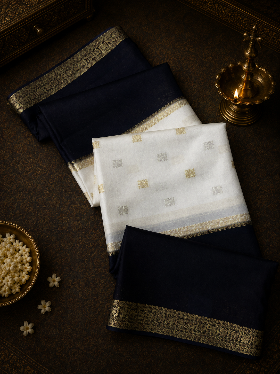 Pure Mix Mysore Crepe Silk Saree
