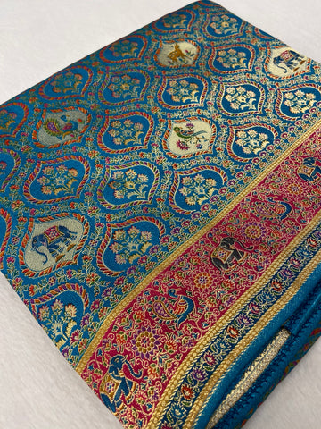 Pure Banarasi Crepe Kalamkari Saree