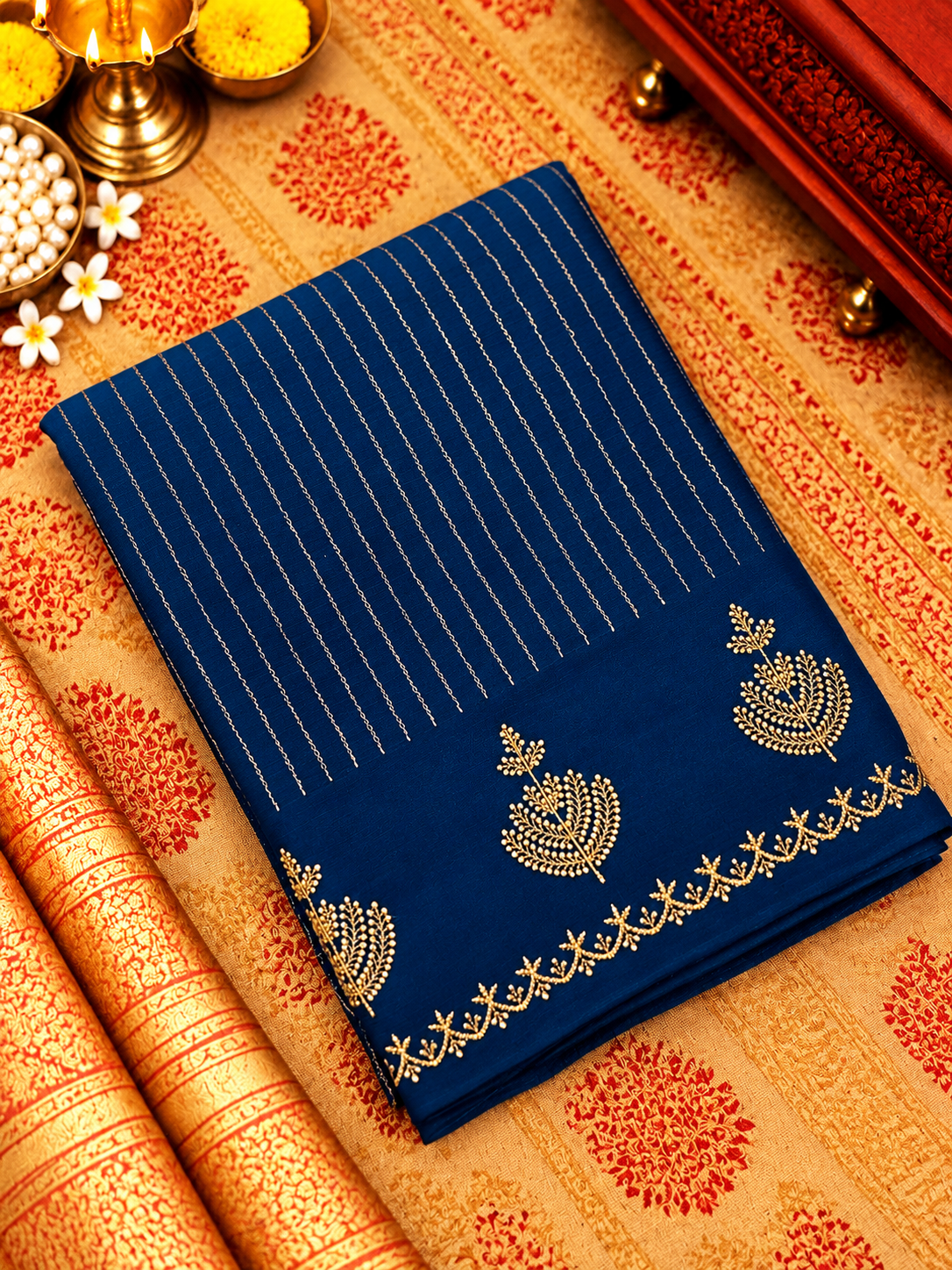 Russian Silk Saree With Embroider
