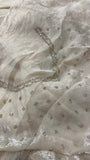 Premium Crush Organza Saree (Cream)