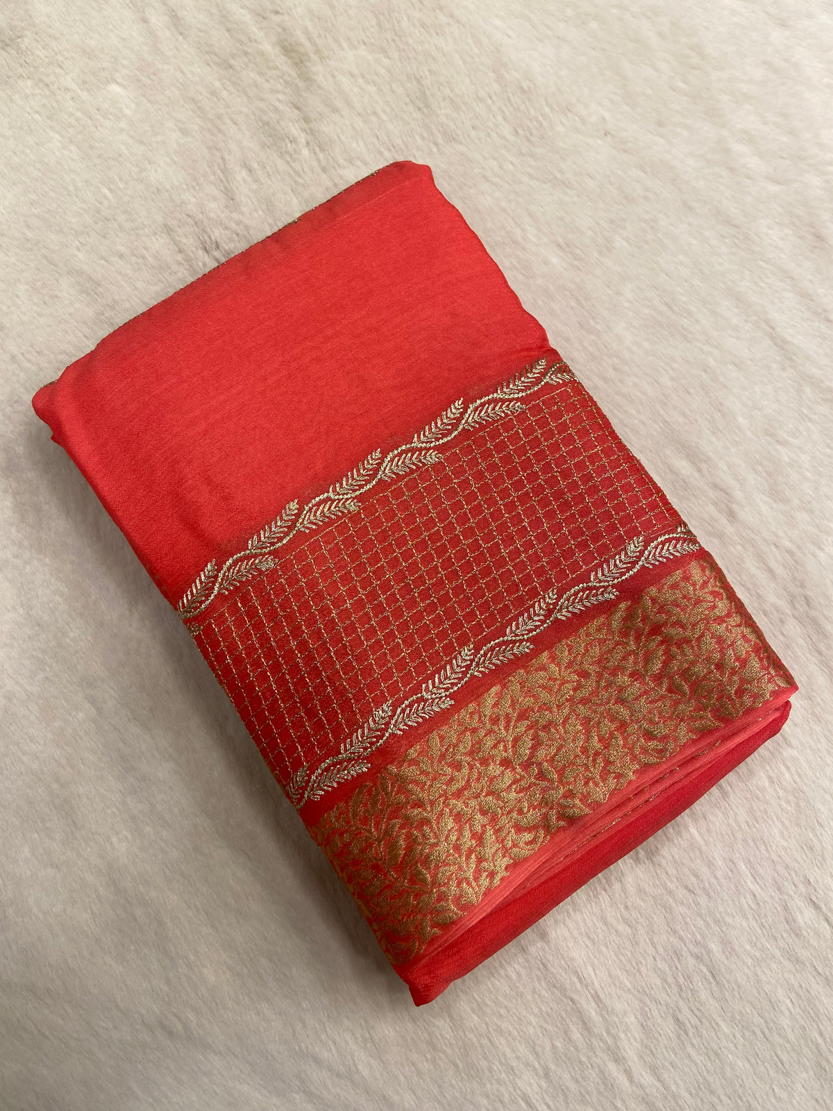 Premium wrinkle crepe silk saree