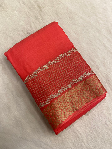 Premium wrinkle crepe silk saree