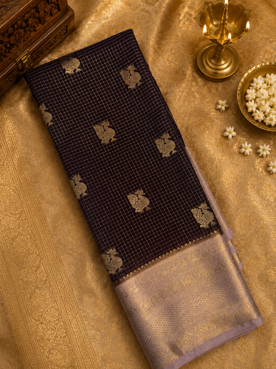 Premium Quality Semi Crepe Mysore Silk Saree