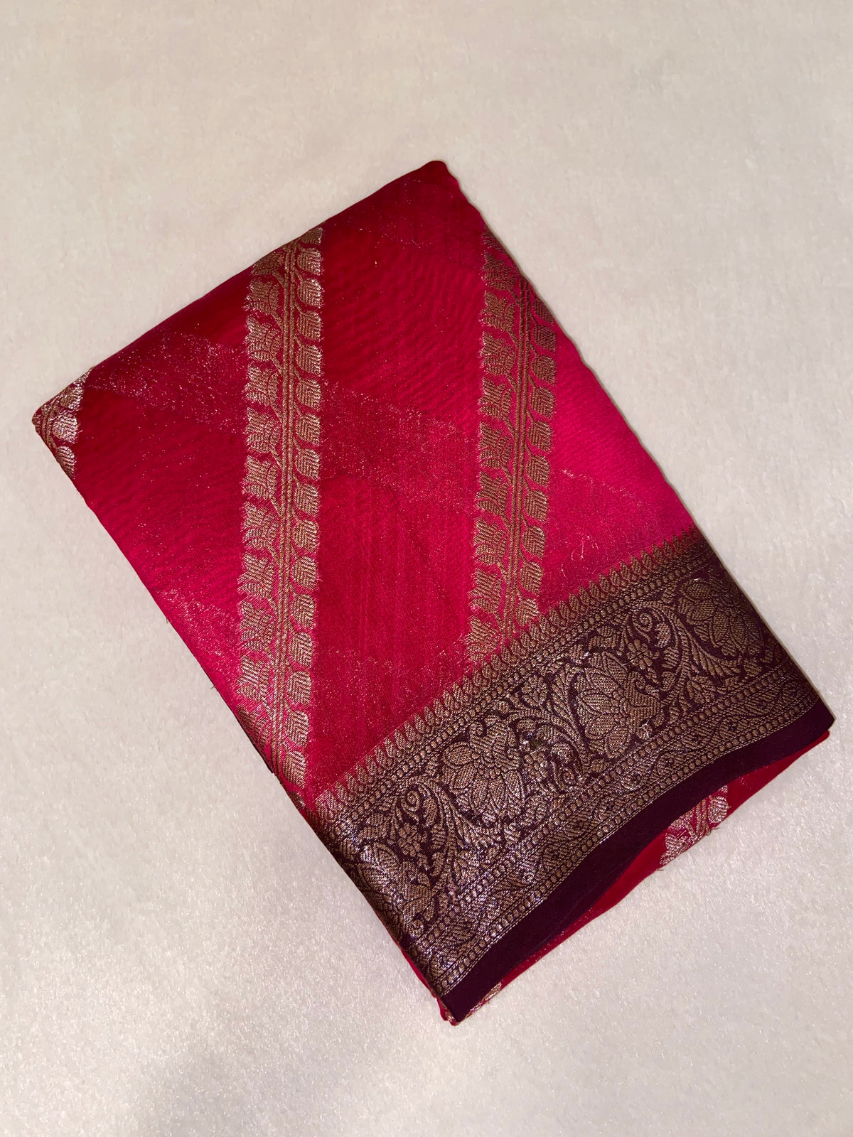 Pure Chanderi Saree (Pink)