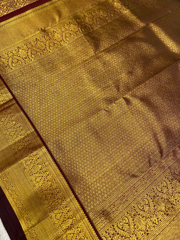 Pure Zari Handloom Kanjeevaram Silk Mark Certified Saree