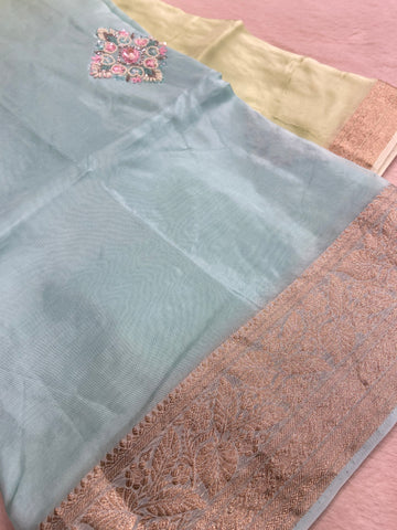 Premium dual tone organza saree
