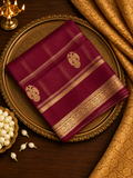 Pure Mix Crepe Mysore Silk Saree (Wine)