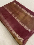 Pure Chinnon Saree- 902217 Brown